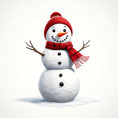 The snowman, many gestures, fun and cute snowman, in christmas festive.