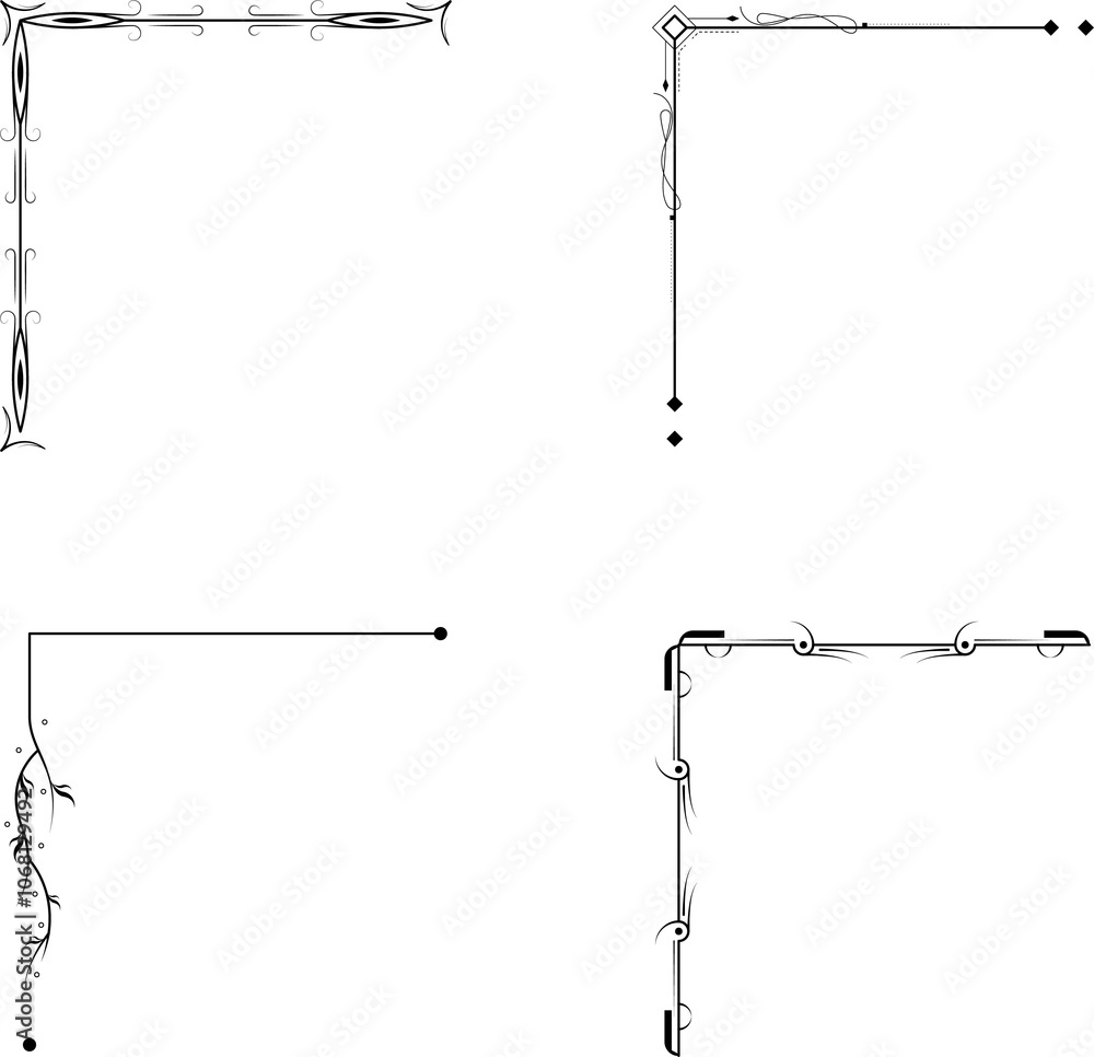 Poster set black simple line collection different doodle brackets, parentheses, braces elements vector desi