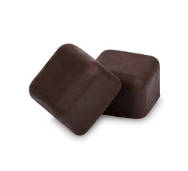 Chunk of chocolate bar with rich cocoa texture homemade, cocoa mass isolated on transparent background. (.PNG)