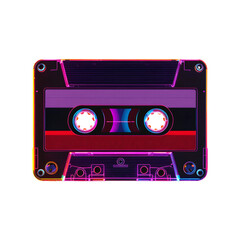 Naklejka premium Vintage audio cassette tape on transparent background.