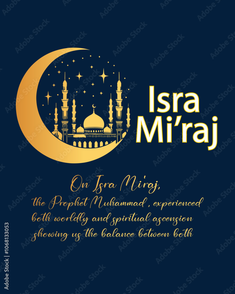 Fototapete isra and mi'raj panoramic design for gradient color