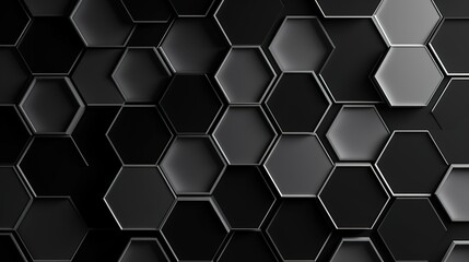 Fototapeta premium Black Hexagonal Pattern in Modern Design