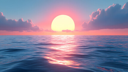 Breathtaking sunset illuminates tranquil ocean waves
