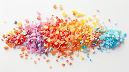 Fototapeta premium A colorful pile of freeze dried candy with a rainbow of colors