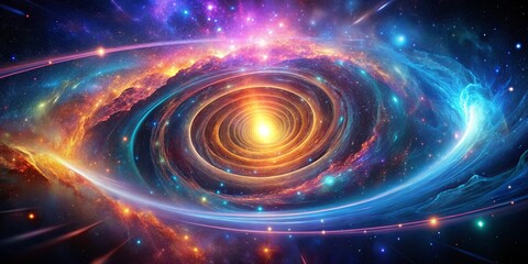 Obraz premium Cosmic Symphony of Light and Dust An Ethereal Dance of Celestial Bodies