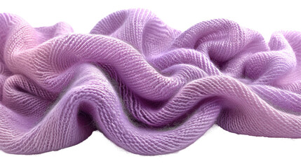Lavender Knit Texture, Soft Waves in Delicate Fabric Pattern Isolated on white background or PNG
