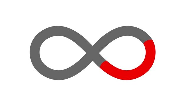  Infinity icon, HD video with white background, seamless loop 4K video representing abstract loaders.