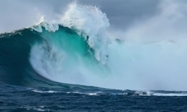 wave breaking on the rocks