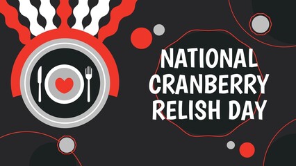 Obraz premium National Cranberry Relish Day national holiday for food with geometric background 