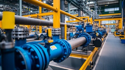 Different sort of pipes in a factory