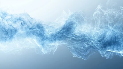 Obraz premium Intricate blue smoke patterns on white, an abstract visual representation of fluid dynamics