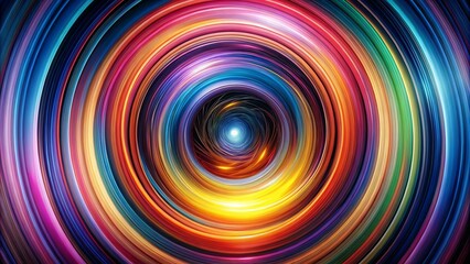 A swirling vortex of vibrant hues, the center glowing with an ethereal light, creating a mesmerizing display of colors that dance and pulsate