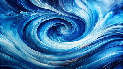 Whirlwind of Hues, a Serene Abstract Composition with Dynamic Brushstrokes and a Captivating Vortex of Color