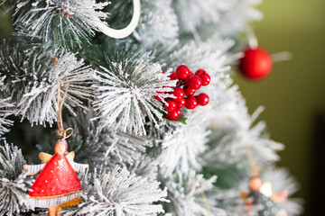 Merry Christmas and Happy New Year! Festive Christmas scene with vintage deocration