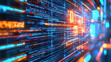 Fototapeta premium User Interface Coding on Laptop with Data Visualization