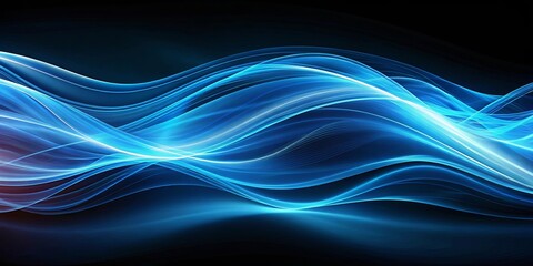 Obraz premium Dynamic Abstract of Interlacing Blue Waves on a Dark Canvas