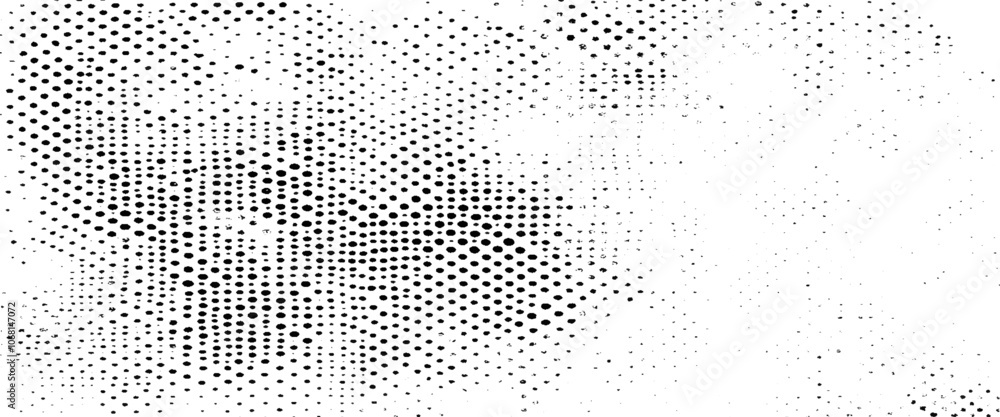 Poster vector grey halftone background with texture with black dots.