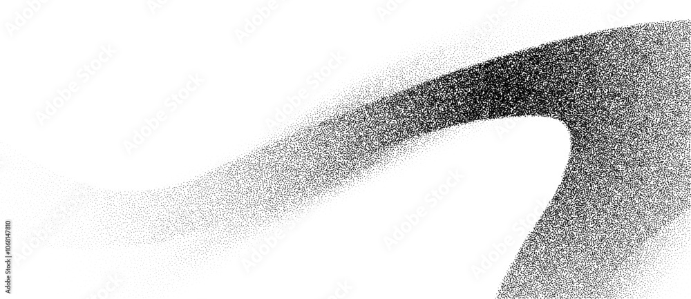 Poster dotwork abstract background, black grain texture, abstract stipple sand effect, gradient backdrop fr