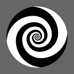 Art design spiral as logo or icon. Abstract background with spiral lines in circle.
