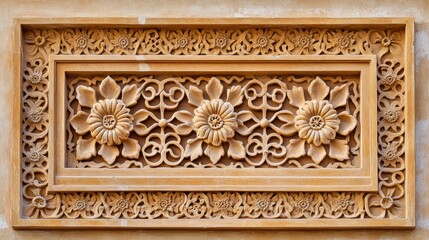 Brown background on the photo decorative plaster on the wall of the building