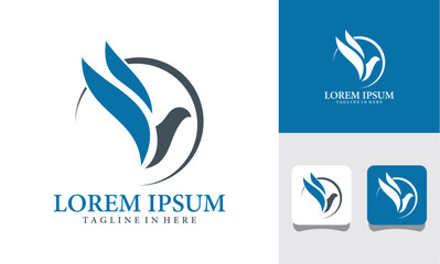 abstract bird logo icon set