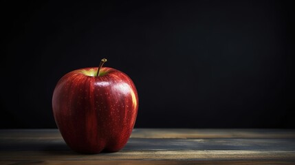 Fresh Red Apple on Dark Background