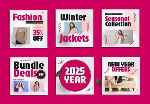 Winter Fashion Social Media Post and Winter Offer Post Design Template