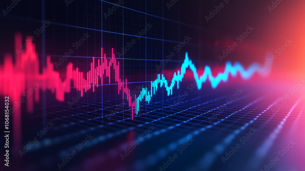 Poster analyze financial trends by understanding stock market graphs and their visual representations in da