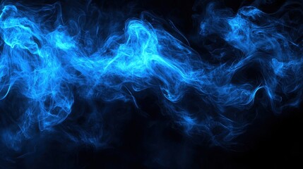 Fototapeta premium A swirling blue smoke effect against a dark background, creating an ethereal and dynamic visual.