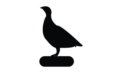 Black Pheasant silhouette And Vector Illustration. 