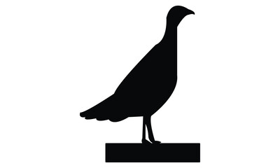 Black Pheasant silhouette And Vector Illustration. 