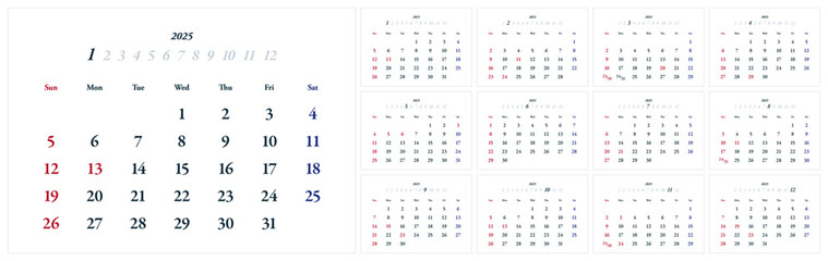 2025年カレンダー