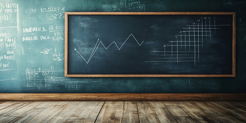 Financial Market Trading Data Background blackboard with chalk on blackboard. 