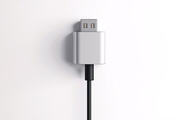 A contemporary illustration of a stylish charger with an elegant cable against a pristine white backdrop.