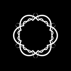 black and white spiral decorative circle design decoration abstract border pattern vector