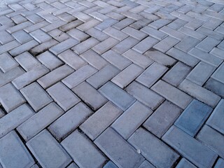 High angle view of paving block surface