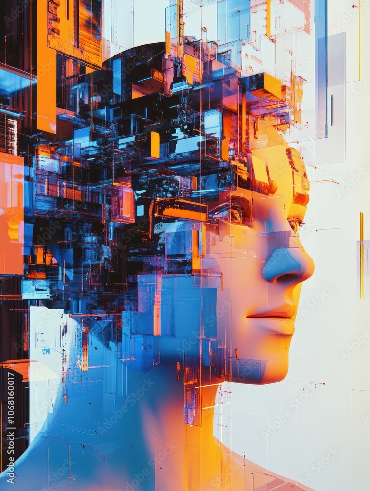 Poster abstract representation of a software developer