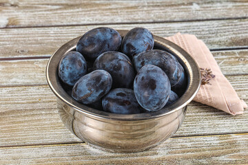 Fresh raw sweet juicy plum