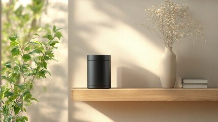 Minimalist Shelf Decor with Plant and Vase