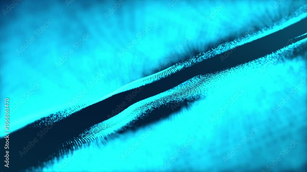 Poster abstract blue dot wavy digital technology mesh seamless loop. abstract futuristic technology animate