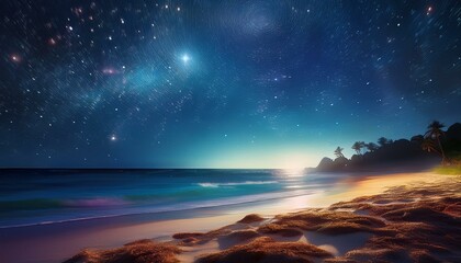 Fototapeta premium Beach Under Starry Sky