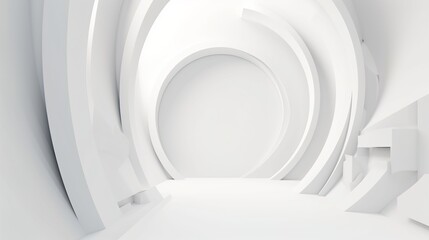 Fototapeta premium Abstract White Interior with Curved Elements