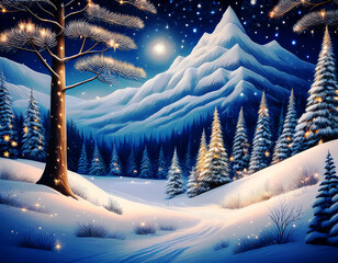 Christmas in a beautiful nature dominated by the forest