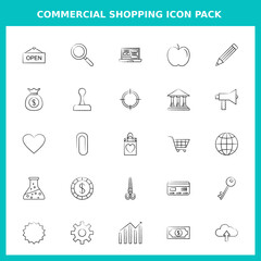 Commercial Shopping Handwritten Icons for Website and Graphic Templates