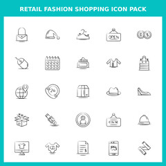 Retail Fashion Shopping Handwritten Icons for Website and Graphic Templates