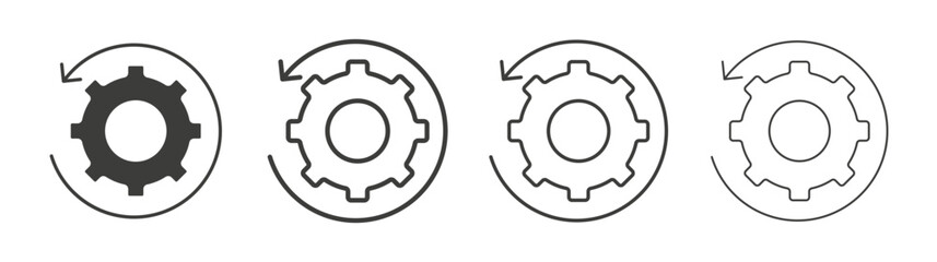 Recovery icon set vector in black and white colors