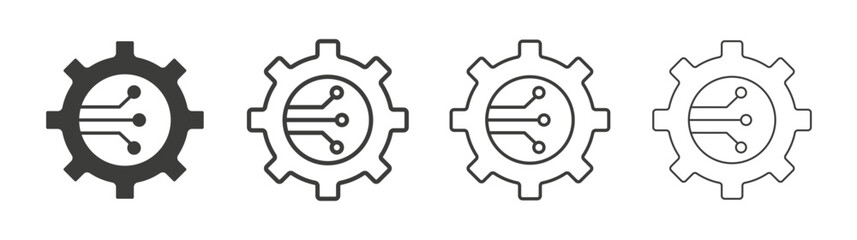 ETL icon set vector in black and white colors