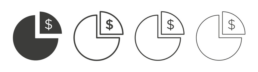 Ratio icon set vector in black and white colors