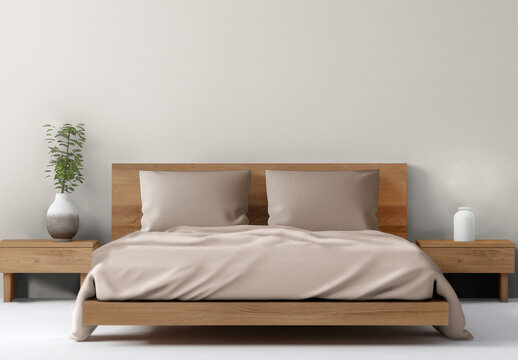 Interior Bedding Mockup With Generative AI