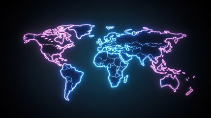 Explore the illuminated world map design showcasing global connectivity and modern technology trends
